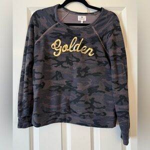 Sundry Golden Camo Crew Neck Sweater Size 1